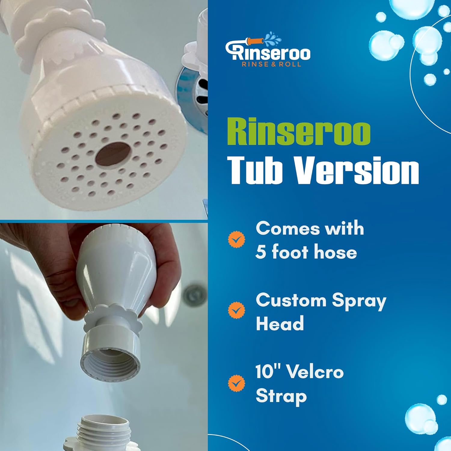 Rinseroo Shower Hose for Pet Bathing - LN21 - Rinseroo Blue - 4