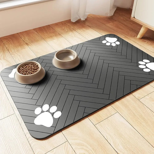 Feeding Mat-Absorbent For Food and Water Bowl - Big Cart Sky