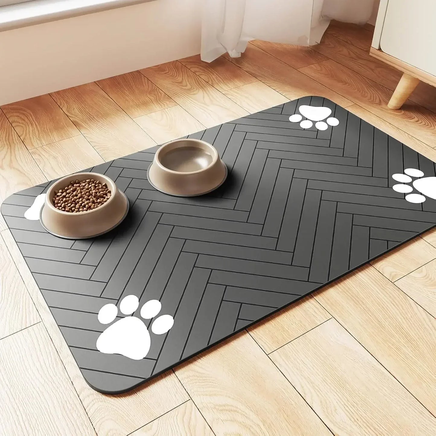 Feeding Mat-Absorbent For Food and Water Bowl - Big Cart Sky