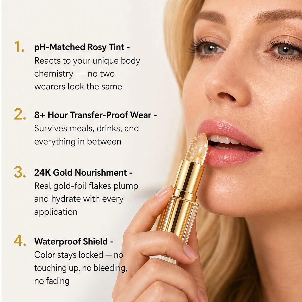 Aurelle – pH Color-Changing Gold Flake Hydrating Lip Balm - Buy 1 + 1 FREE