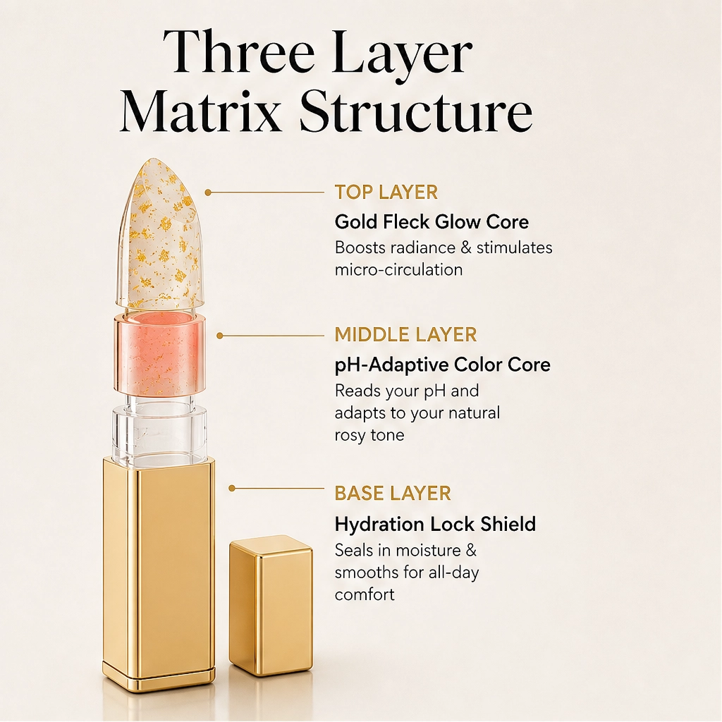Aurelle – pH Color-Changing Gold Flake Hydrating Lip Balm - Buy 1 + 1 FREE