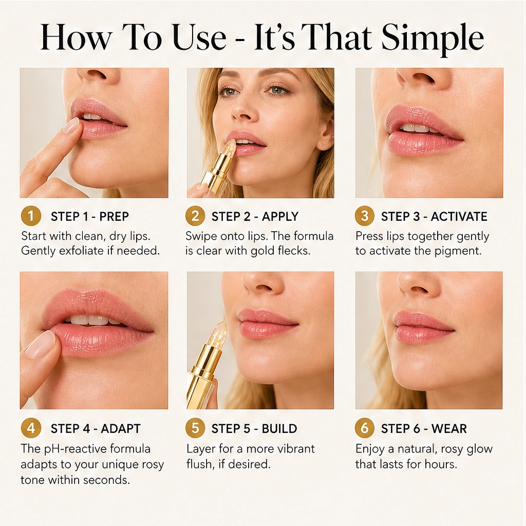 Aurelle – pH Color-Changing Gold Flake Hydrating Lip Balm - Buy 1 + 1 FREE