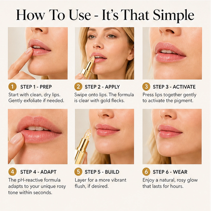 Aurelle – pH Color-Changing Gold Flake Hydrating Lip Balm - Buy 1 + 1 FREE