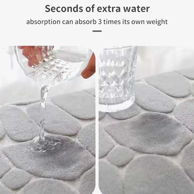 Maviglow™ – Cobblestone Memory Foam Non-Slip Bath Mat