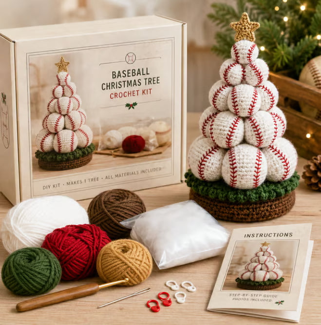 💯Sports Ball Christmas Tree Crochet Kit