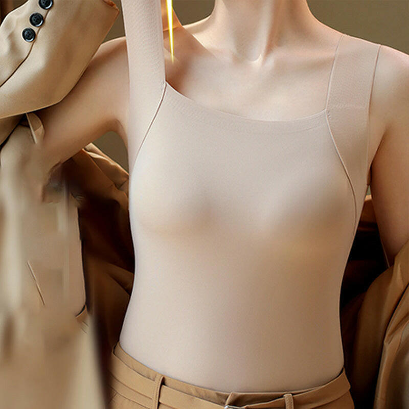 Women’s U-Neck Thermal Tank with Built-In Bra 