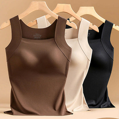 Women’s U-Neck Thermal Tank with Built-In Bra 
