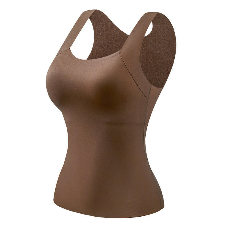 Women’s U-Neck Thermal Tank with Built-In Bra 