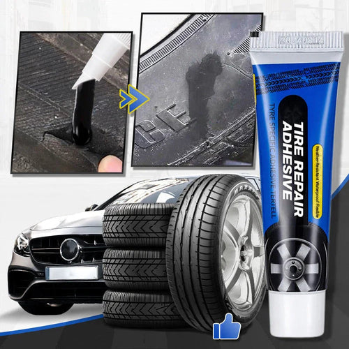 Tire repair adhesive for car tires, auto tools by clarioy, with close-up of tire fix