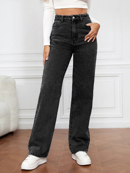 ⏰New Exclusive Flash Sale 52% OFF🔥Casual High Waist Multi-Pocket Wide Leg Stretchy Jeans