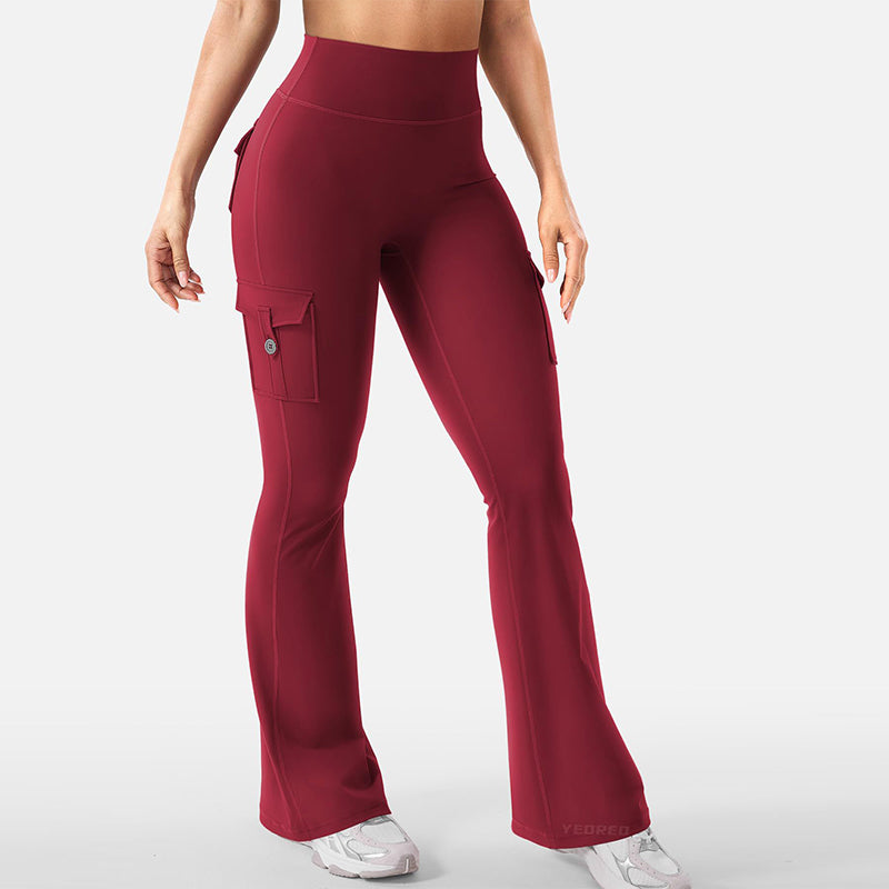 💖New Arrival 50% OFF💖—Women's High-Waist Flared Yoga Pants with Pockets