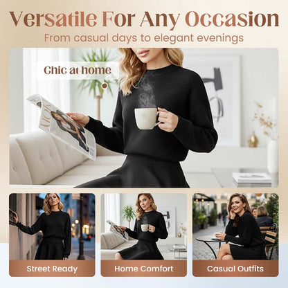 💖New Arrival 50% OFF💖—Women's Mock Neck Knit A-Line Mini Dress