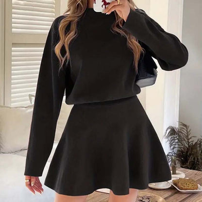 💖New Arrival 50% OFF💖—Women's Mock Neck Knit A-Line Mini Dress