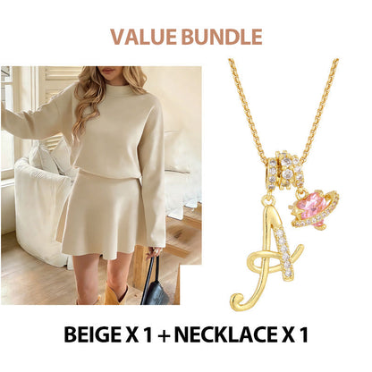 💖New Arrival 50% OFF💖—Women's Mock Neck Knit A-Line Mini Dress