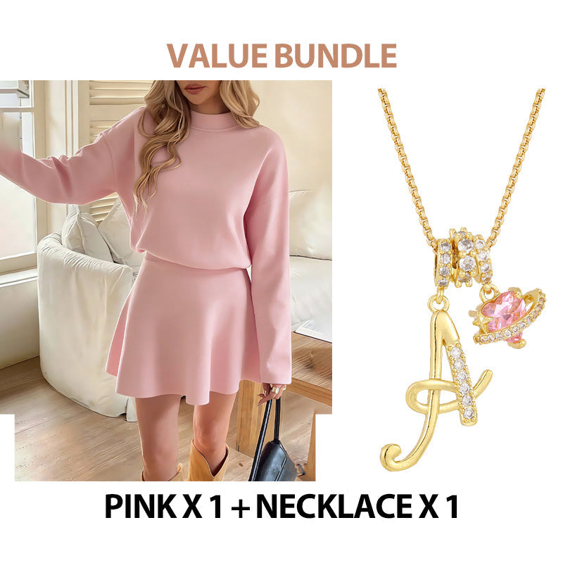 💖New Arrival 50% OFF💖—Women's Mock Neck Knit A-Line Mini Dress