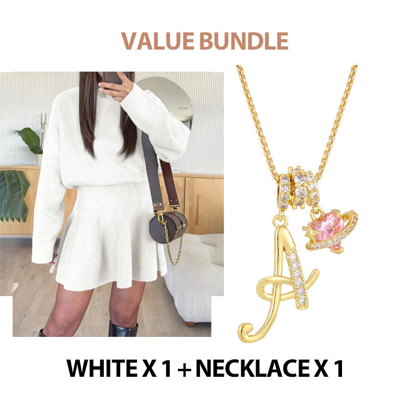 💖New Arrival 50% OFF💖—Women's Mock Neck Knit A-Line Mini Dress