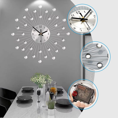 ✨ 62% OFF NOW! 🕰️ Rhinestone Wall Clock – Silent Movement, Sparkling Design & Elegant Home Decor 💎