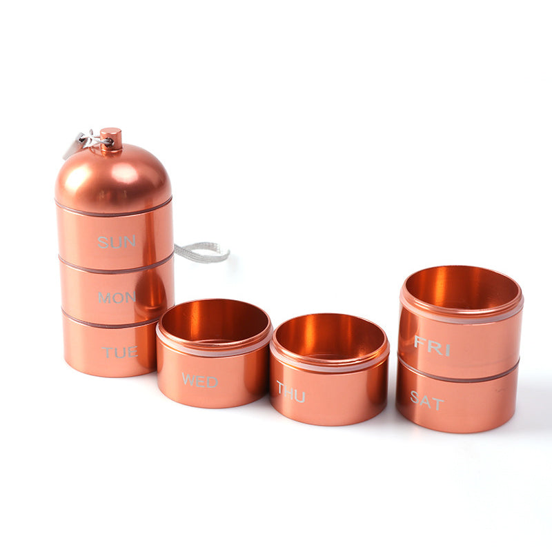 7-Day Waterproof Portable Aluminum Pill Organizer