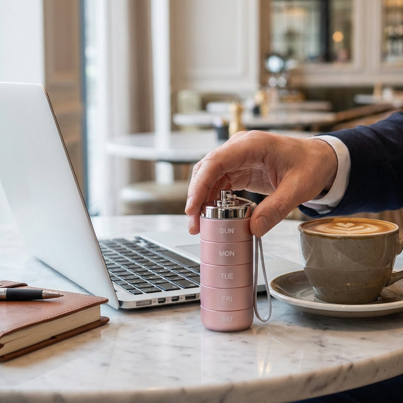 7-Day Waterproof Portable Aluminum Pill Organizer