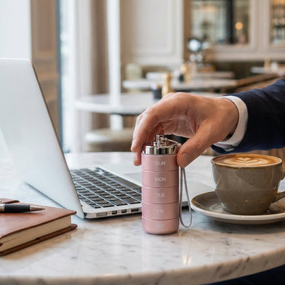 7-Day Waterproof Portable Aluminum Pill Organizer