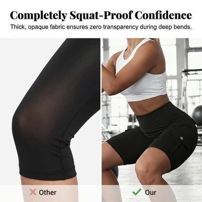 🍑 50% OFF NOW! 🏋️‍♀️ High-Waist Butt-Lifting Athletic Shorts – 4-Way Stretch & Pockets – Squat-Proof & Moisture Wicking 🧘‍♀️