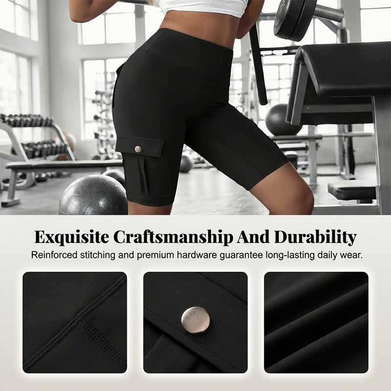 🍑 50% OFF NOW! 🏋️‍♀️ High-Waist Butt-Lifting Athletic Shorts – 4-Way Stretch & Pockets – Squat-Proof & Moisture Wicking 🧘‍♀️