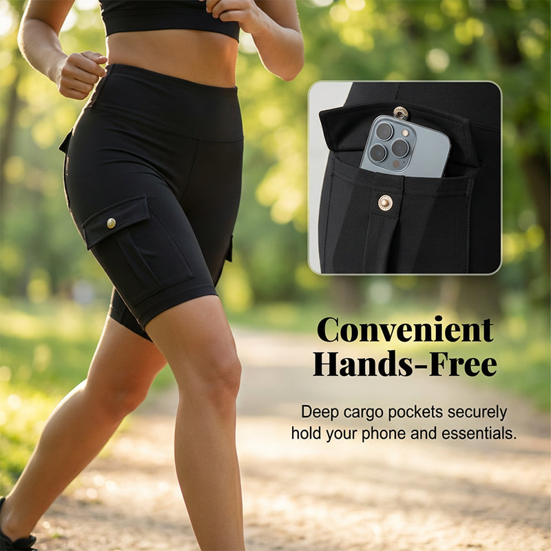 🍑 50% OFF NOW! 🏋️‍♀️ High-Waist Butt-Lifting Athletic Shorts – 4-Way Stretch & Pockets – Squat-Proof & Moisture Wicking 🧘‍♀️