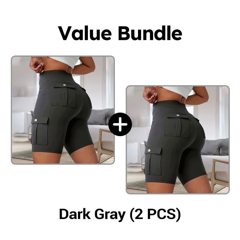 🍑 50% OFF NOW! 🏋️‍♀️ High-Waist Butt-Lifting Athletic Shorts – 4-Way Stretch & Pockets – Squat-Proof & Moisture Wicking 🧘‍♀️
