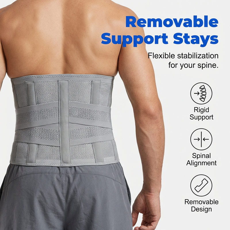 Maviglow™ – Dual-Strap Compression Back Brace with Removable Lumbar Stays 