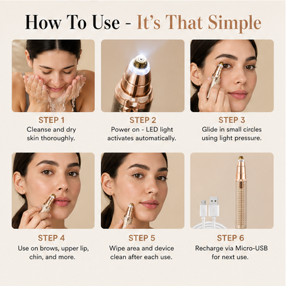 Maviglow – 3-in-1 Painless Precision Trimmer for Brows, Face & Body + 50% OFF